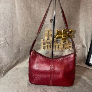 Vintage Fossil Burgundy Pebble Leather Baguette Single Strap Shoulder Bag